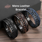 Men's Genuine Leather Bracelet with Magnetic Clasp | Best Gift Choice for Him