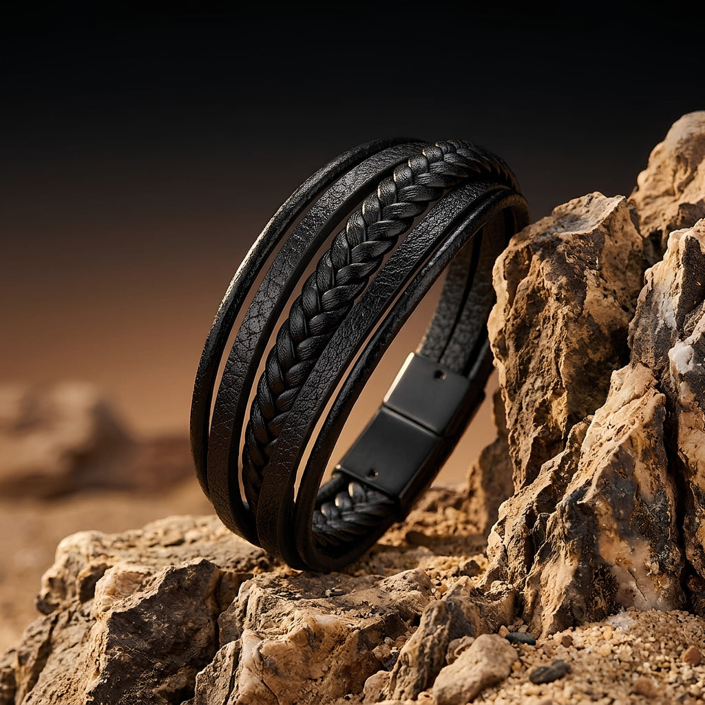 Leather Bracelet for Men with Magnetic Lock | Premium Gift for Him
