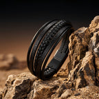 Leather Bracelet for Men with Magnetic Lock | Premium Gift for Him