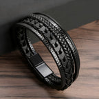 Men's Genuine Leather Bracelet with Magnetic Clasp | Best Gift Choice for Him