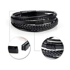 Men's Premeium Leather Bracelet with Magnetic Buckle