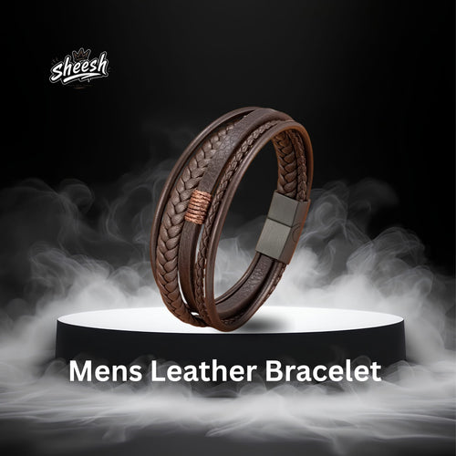 Men's Premeium Leather Bracelet with Magnetic Buckle