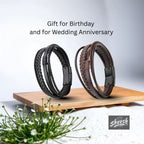 Men's Premeium Leather Bracelet with Magnetic Buckle