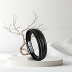 Leather Bracelet for Men with Magnetic Lock | Premium Gift for Him
