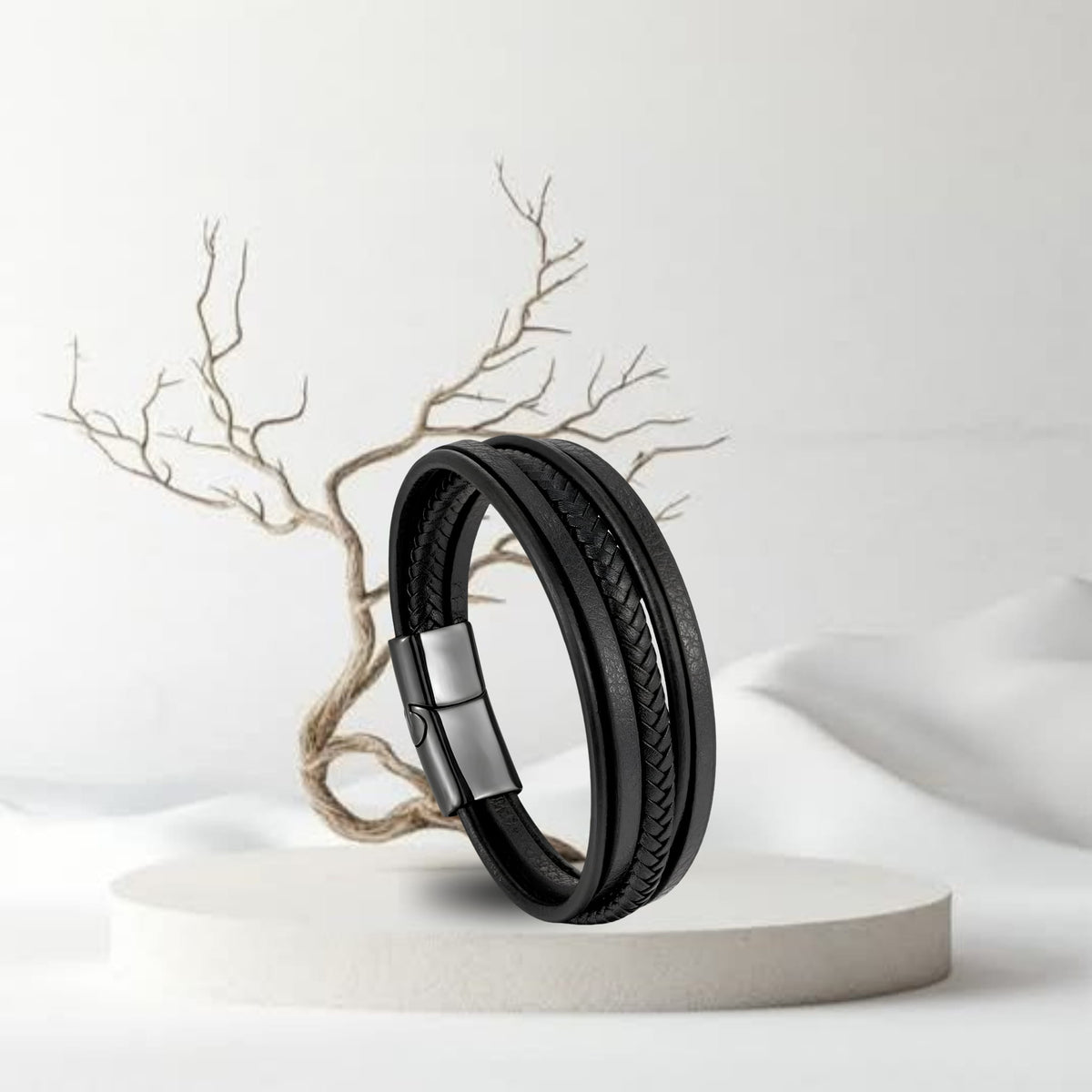 Leather Bracelet for Men with Magnetic Lock | Premium Gift for Him