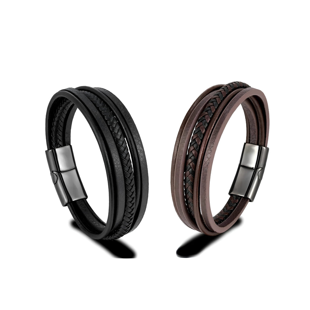 Leather Bracelet for Men with Magnetic Lock | Premium Gift for Him