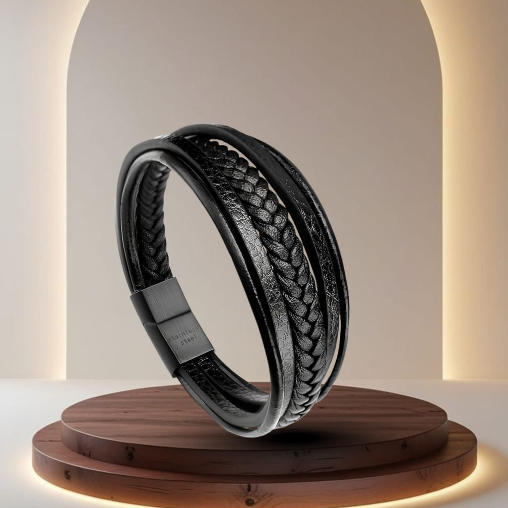 Leather Bracelet for Men with Magnetic Lock | Premium Gift for Him