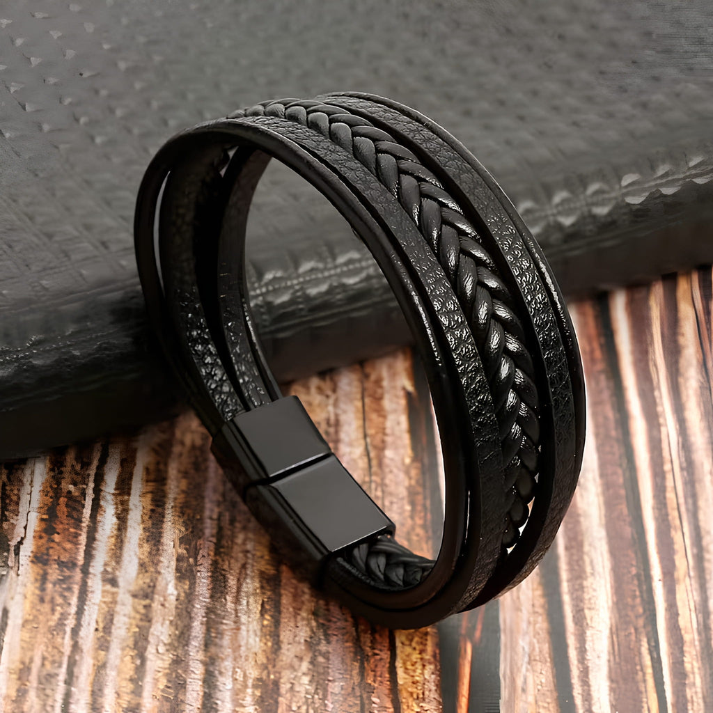 Leather Bracelet for Men with Magnetic Lock | Premium Gift for Him