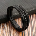 Leather Bracelet for Men with Magnetic Lock | Premium Gift for Him